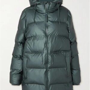 mint Rains ALTA PUFFER PARKA winter jacket SILVER PINE GREEN Size L MSRP $575